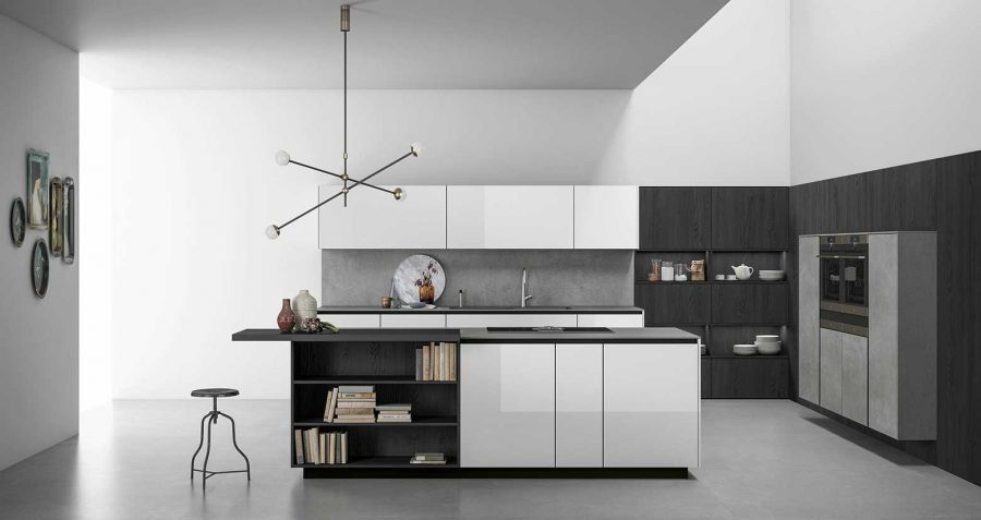 COCINA DE VIDRIO Y GRES CON ISLA - Imagen 4