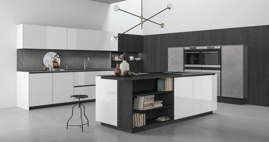 COCINA DE VIDRIO Y GRES CON ISLA - Imagen 5