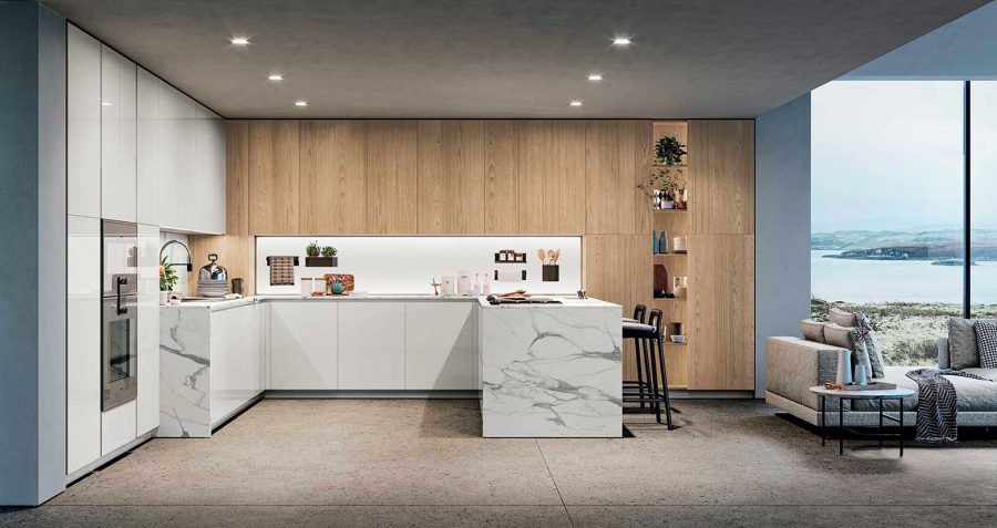 COCINA EN “U” ROBLE Y BLANCA - Imagen 5