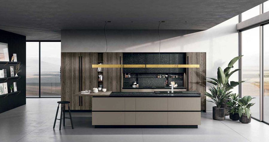COCINA CON ISLA Y ENCIMERA GRES NEGRO Y MADERA - Imagen 4