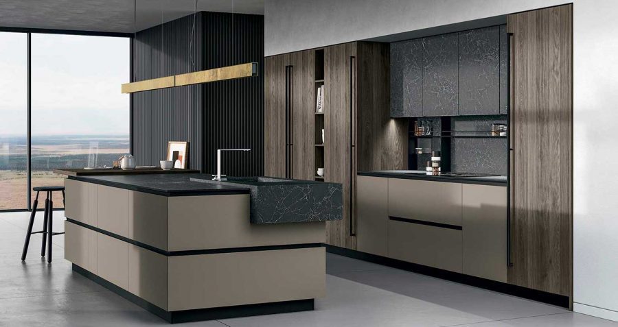 COCINA CON ISLA Y ENCIMERA GRES NEGRO Y MADERA - Imagen 5