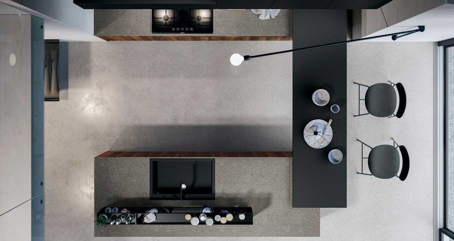 COCINA CON ENCIMERA DE TERRAZO